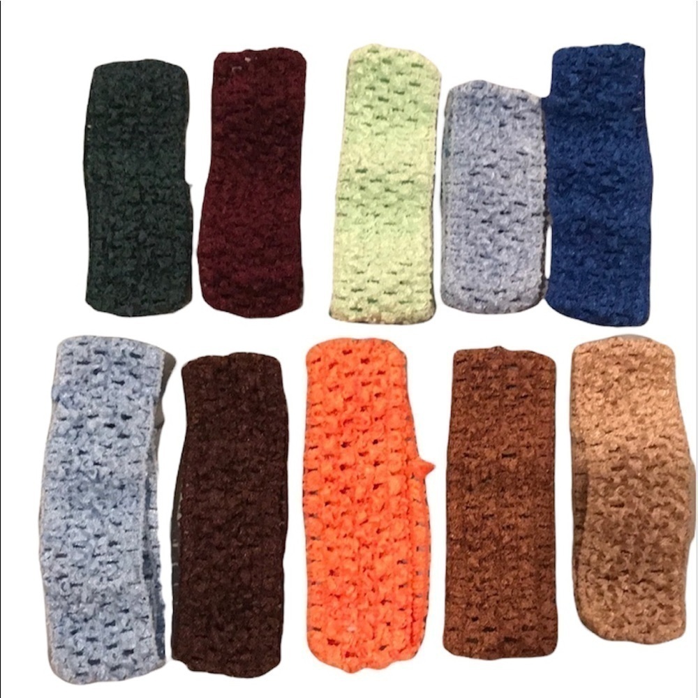 2/$15 - 10 Crochet Stretch Headbands Multicolor Neutral Baby Toddler Girls
